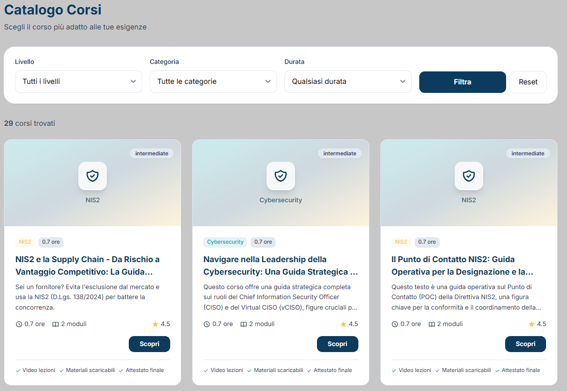 Corsi creati da specialisti